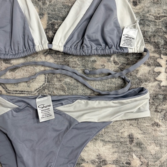 Shore brand Two-Tone Gray and White Bikini Set - Picture 2 of 6